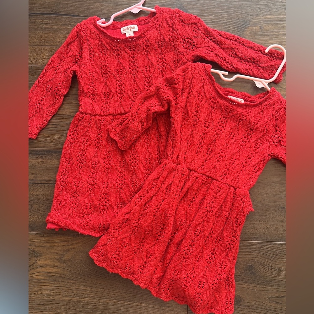Red sweater dress